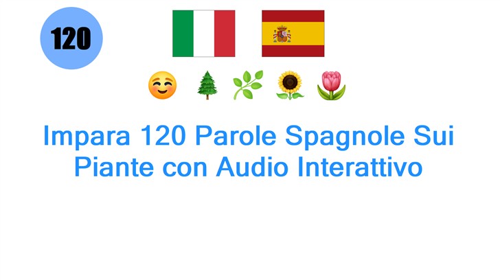 Impara 120 Parole Spagnole Sui Piante con Audio Interattivo